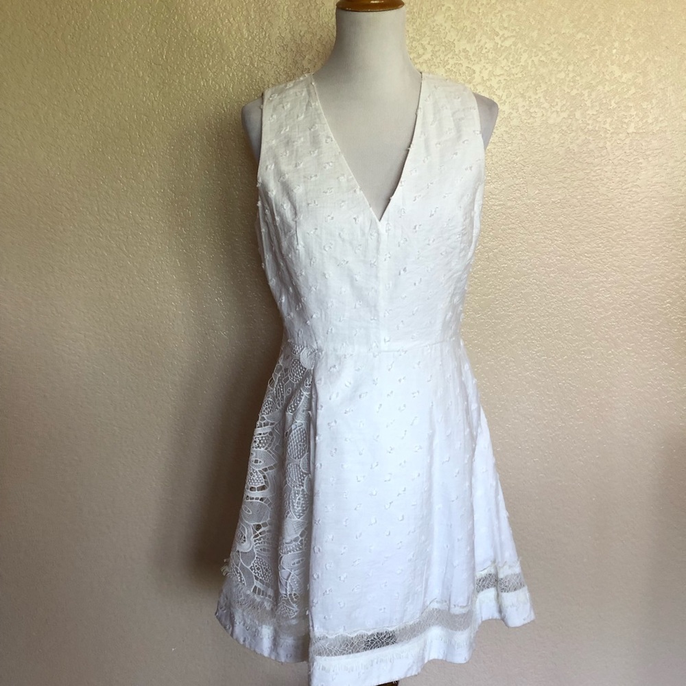 RACHEL Rachel Roy White Lace A-Line Dress S